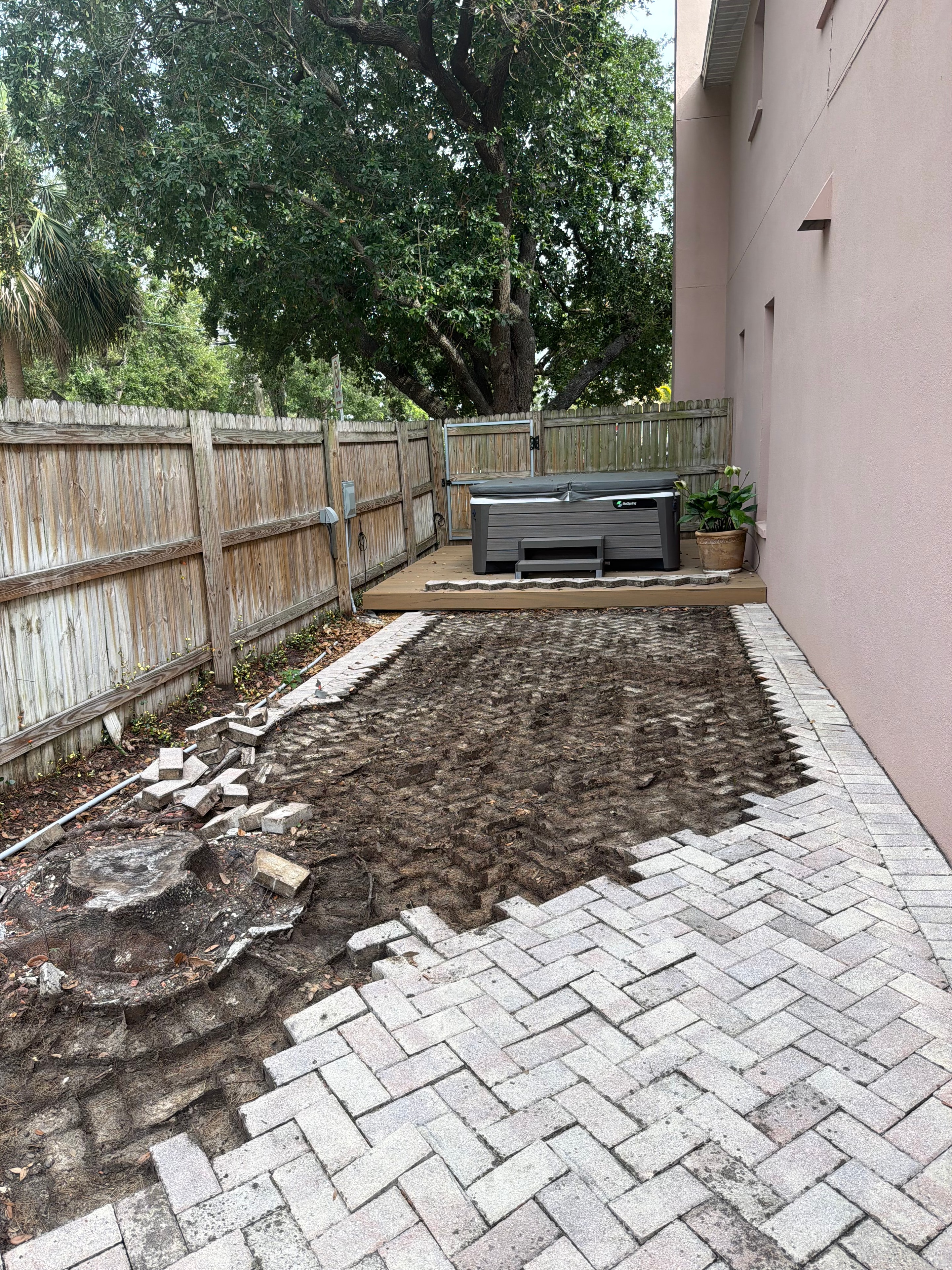 Hardscape Paver Patio — Tampa Bay — Before